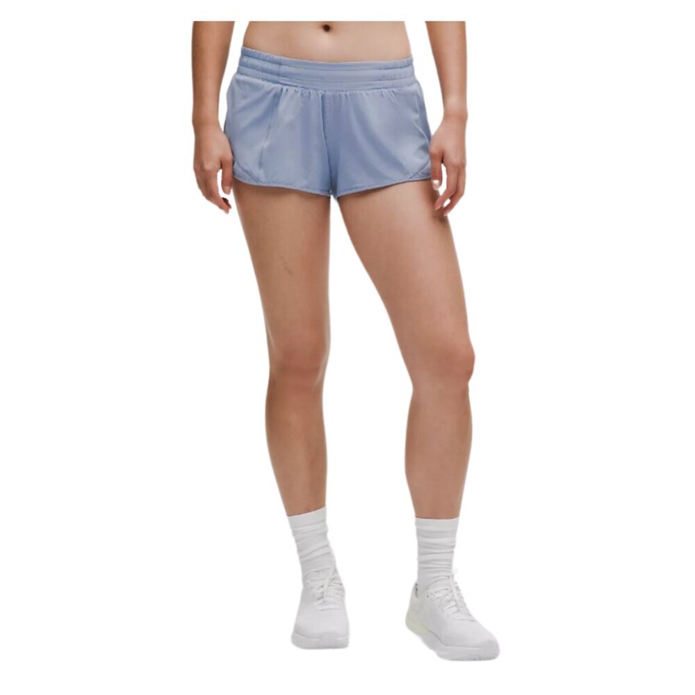 Lululemon Womans Size 2 Hotty Hot Blue Low Rise Lined Lightweight Running Shorts